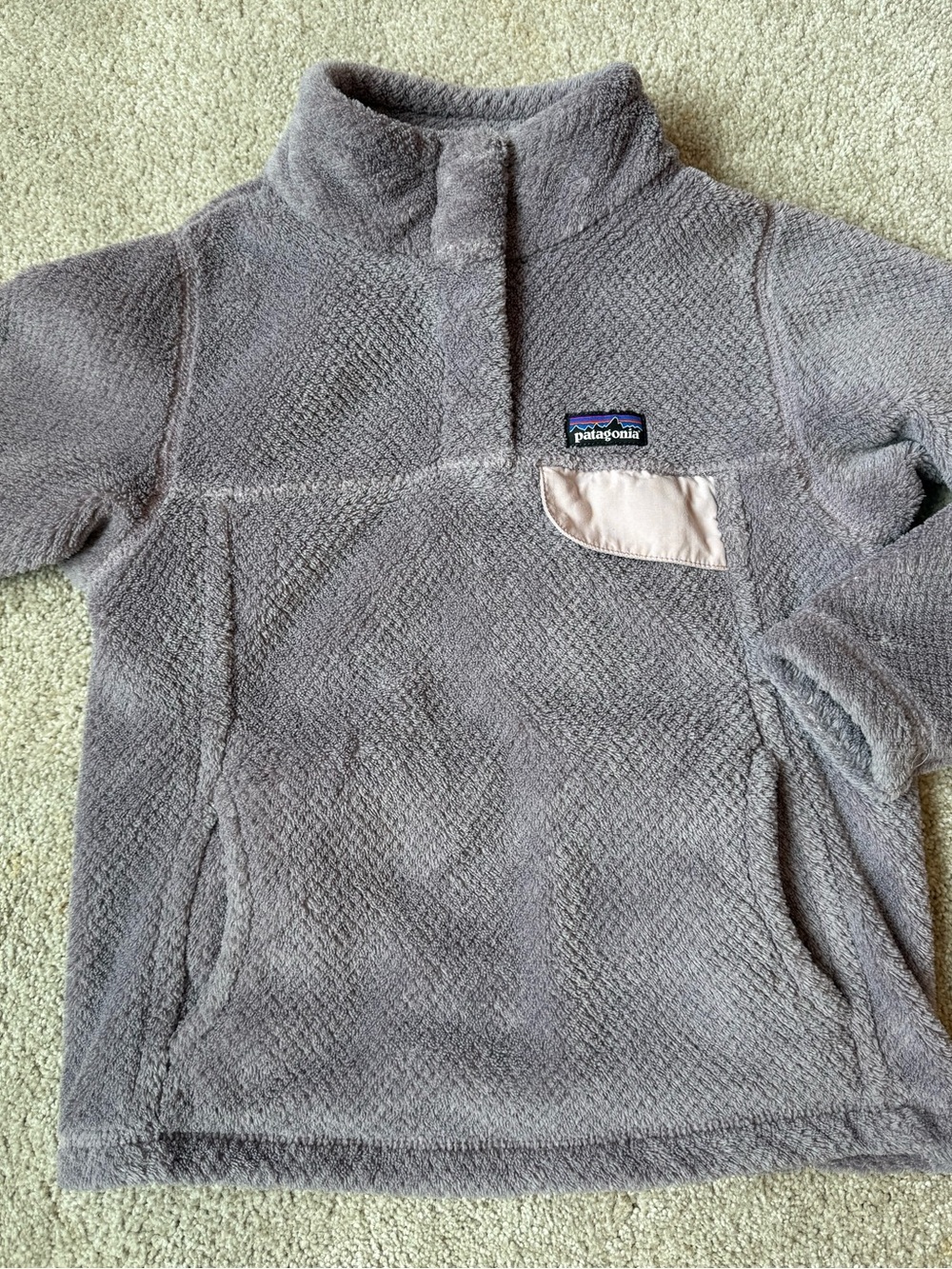 Patagonia Girls Re-Tool Snap-T Fleece Pullover Dusty Purple XS 5-6 Fall 2018